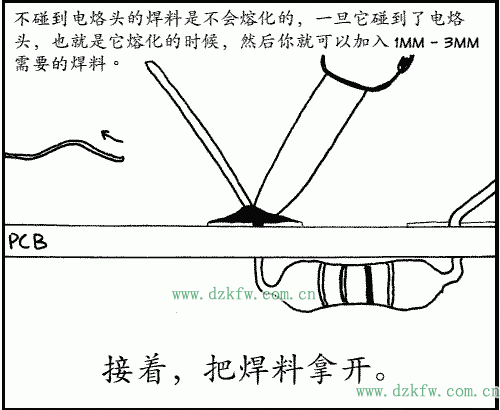 不碰到電烙頭的焊料是不會(huì)熔化的