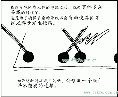 在焊接完所有元件的導(dǎo)線之后就是剪掉多余導(dǎo)線的時(shí)候了